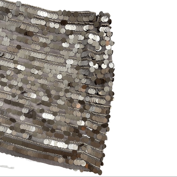 BCBG Gold Sequin Embellished Brown Mini Skirt - Picture 2 of 8